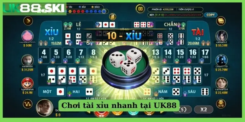 Chơi tài xỉu nhanh tại UK88