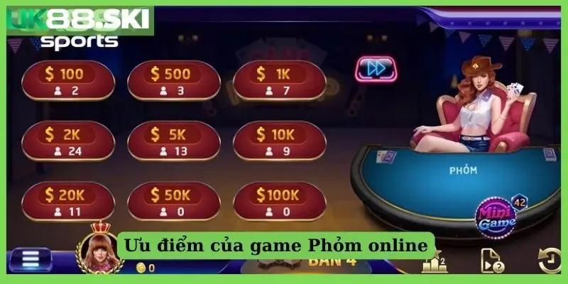 Ưu điểm của game Phỏm online